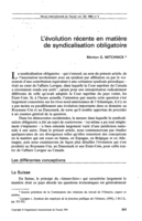 L'évolution récente en matière de syndicalisation obligatoire