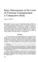 Some determinants of the level of frictional unemployment: a comparative study