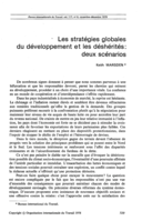 Les stratégies globales du développement et les déshérités: deux scénarios
