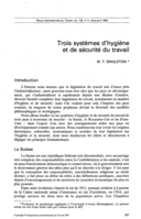 Trois systèmes d'hygiène et de sécurité du travail