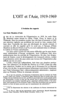 L'OIT et l'Asie, 1919-1969