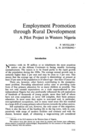 Employment promotion through rural development: a pilot project in western Nigeria