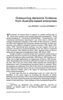 Outsourcing decisions: evidence from Australia-based enterprises