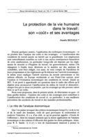 La protection de la vie humaine dans le travail: son "coût" et ses avantages