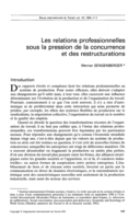 Les relations professionnelles sous la pression de la concurrence et des restructurations