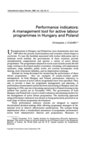 Performance indicators: a management tool for active labour programmes in Hungary and Poland