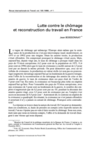 Lutte contre le chômage et reconstruction du travail en France