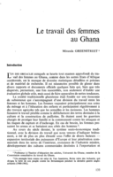 Le travail des femmes au Ghana