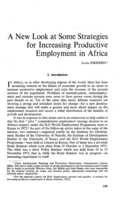 A new look at some strategies for increasing productive employment in Africa