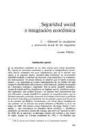 Seguridad social e integracion económica: I. libertad de circulación y protección social de los migrantes
