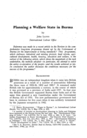 Planning welfare state in Burma