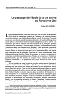 Le passage de l'école à la vie active au Royaume-Uni