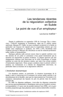 Les tendances récentes de la négociation collective en Suède: le point de vue d'un employeur