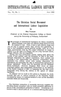 The Christian social movement and international labour legislation
