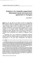 Anatomy of a tripartite experiment: attempted social and economic agreement in Hungary