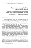 Pour une mesure plus fine de la main-d'oeuvre: résultats d'une enquête méthodologique menée dans l'Etat d'Uttar Pradesh, en Inde