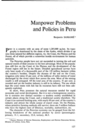 Manpower problems and policies in Peru