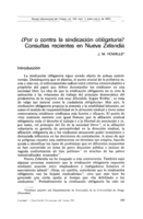¿Por o contra la sindicación obligatoria?: consultas recientes en Nueva Zelandia