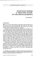 Employment strategy in Papua New Guinea: an international perspective