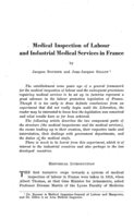 Medical inspection of labour and industrial medical services in France