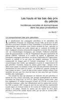 Les hauts et les bas des prix du pétrole: incidences sociales et économiques dans les pays producteurs
