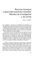 Recursos humanos y desarrollo económico mundial: métodos de investigación y de acción
