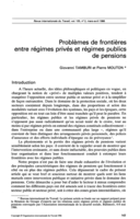 Problèmes de frontières entre régimes privés et régimes publics de pensions