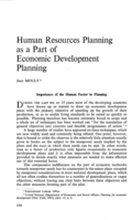 Human resources planning as a part of economic development planning
