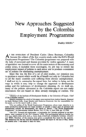 New approaches suggested by the Colombia employment programme