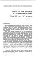 Wages and work motivation in the Soviet labour market: why a "BIP", not a "TIP", is required