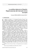 La política laboral en España: repercusiones del mercado único europeo