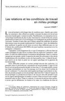 Les relations et les conditions de travail en milieu protégé