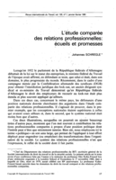 L'étude comparée des relations professionnelles: écueils et promesses