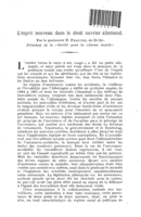 L'esprit nouveau dans le droit ouvrier allemand