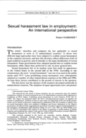 Sexual harassment law in employment: an international perspective