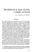 Movilidad de la mano de obra y empleo en Kenia