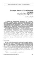 Pobreza, distribución del ingreso y análisis de proyectos agrícolas