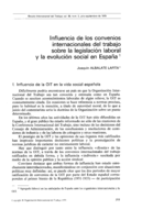 Influencia de los convenios internacionales del trabajo sobre la legislación laboral y la evolución social en España