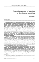 Cost-effectiveness of training in developing countries