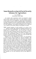 Some remarks on special social security schemes for agriculture
