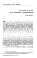 Efficacité et équité de la formation professionnelle