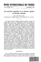 Les ouvriers agricoles et la réforme agraire en Europe centrale