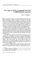 The right to strike in essential services in Mercosur countries