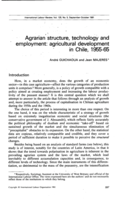 Agrarian structure, technology and employment: agricultural development in Chile, 1955-65