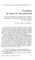 Excedente de mano de obra potencial: intento de restablecer una relación entre el excedente de capacidad en el mercado del empleo y las variaciones de precios y salarios