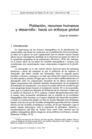 Población, recursos humanos y desarrollo: hacia un enfoque global