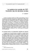 Le système de contrôle de l'OIT: l'évolution des dix dernières années