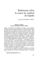 Reflexiones sobre la nueva ley sindical de España