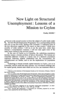 New light on structural unemployment: lessons of a mission to Ceylon