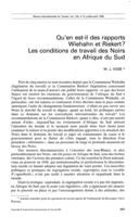 Qu'en est-il des rapports Wiehahn et Riekert?: les conditions de travail des Noirs en Afrique du Sud